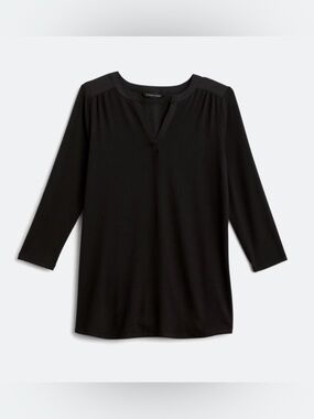 41 Hawthorn Black V-Neck Long Sleeve Top